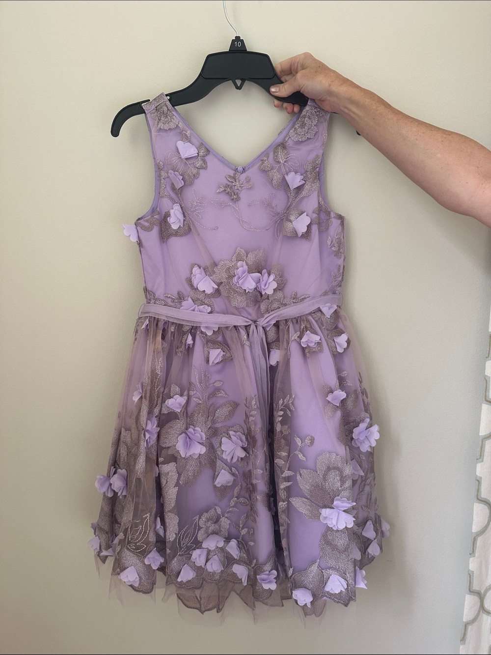 Christian Siriano Lilac Floral Appliqué Party Dress